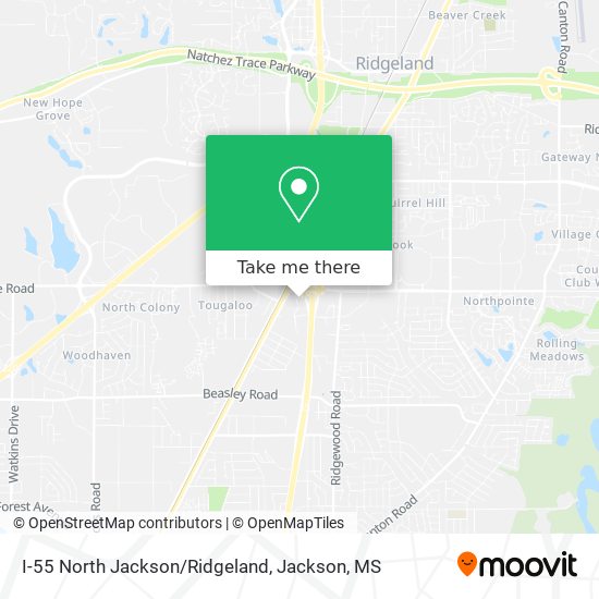 I-55 North Jackson/Ridgeland map