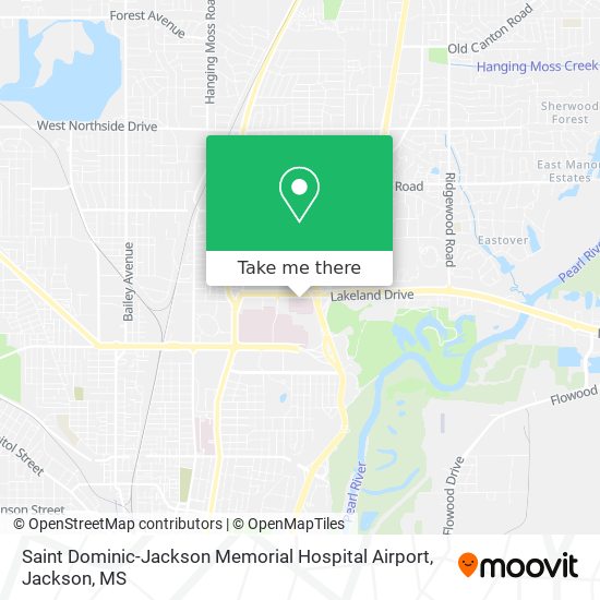 Saint Dominic-Jackson Memorial Hospital Airport map