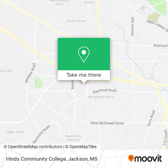 Mapa de Hinds Community College