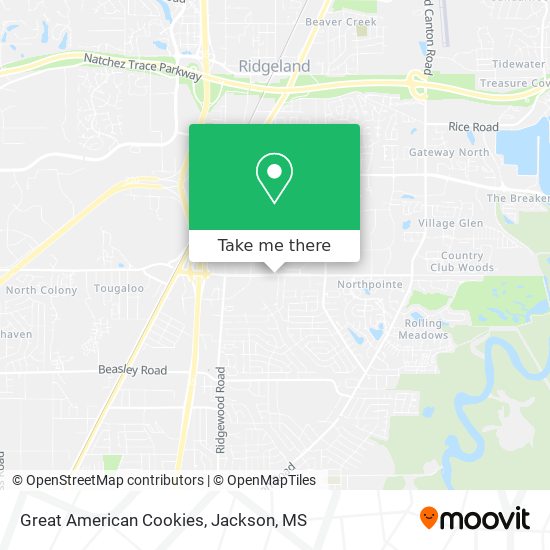 Great American Cookies map