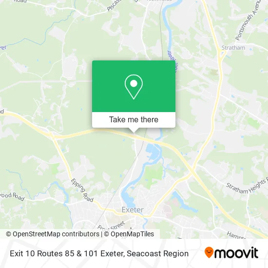 Exit 10 Routes 85 & 101 Exeter map