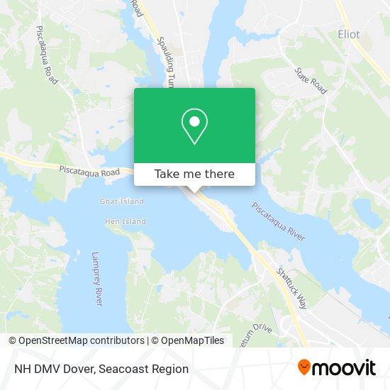 NH DMV Dover map