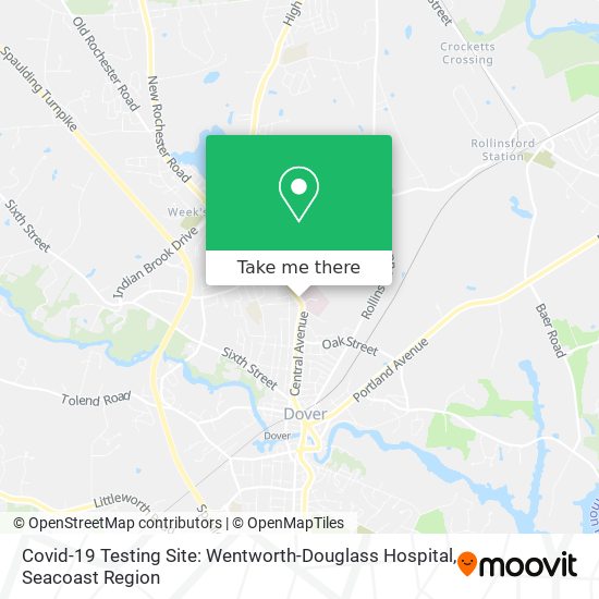 Mapa de Covid-19 Testing Site: Wentworth-Douglass Hospital