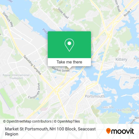 Market St Portsmouth, NH 100 Block map