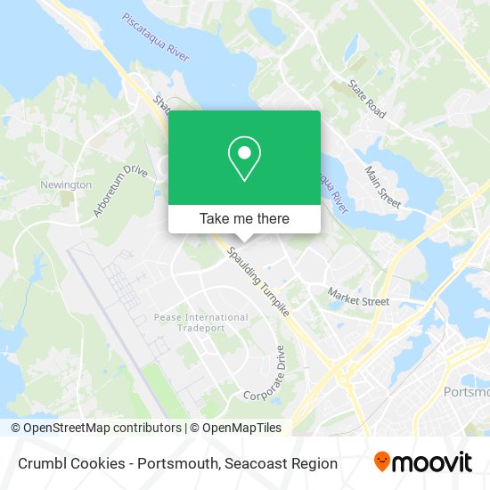 Mapa de Crumbl Cookies - Portsmouth