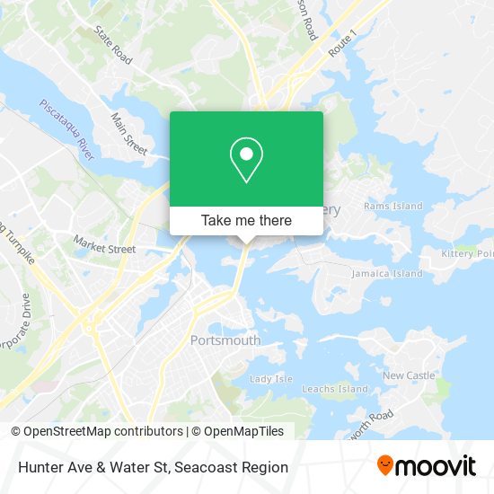 Hunter Ave & Water St map