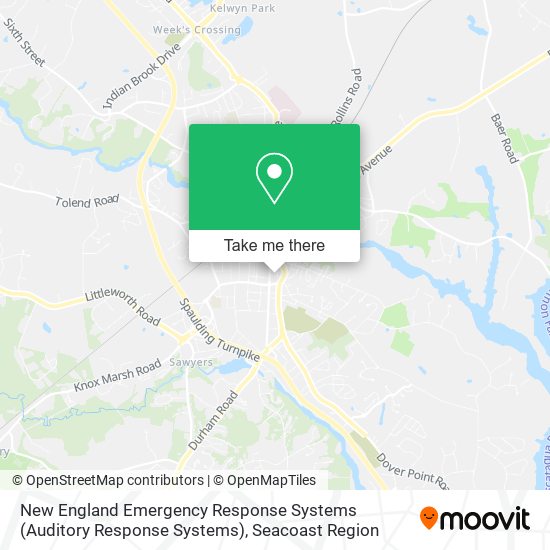 New England Emergency Response Systems (Auditory Response Systems) map