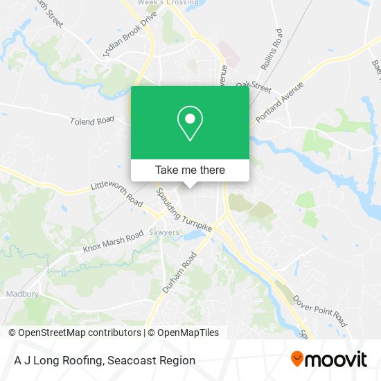 A J Long Roofing map