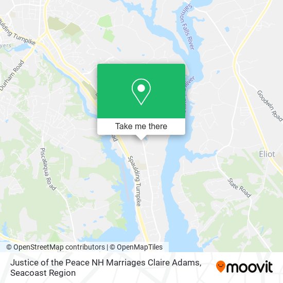 Justice of the Peace NH Marriages Claire Adams map