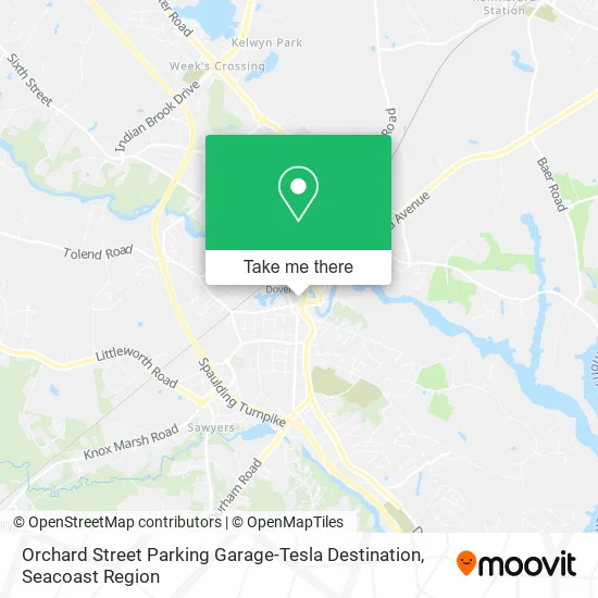Mapa de Orchard Street Parking Garage-Tesla Destination
