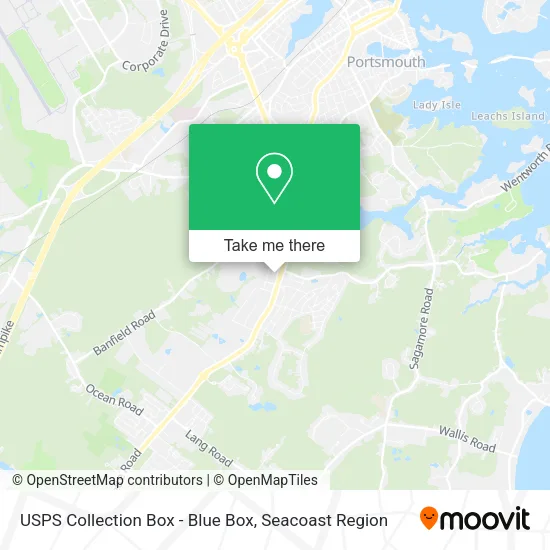 Mapa de USPS Collection Box - Blue Box