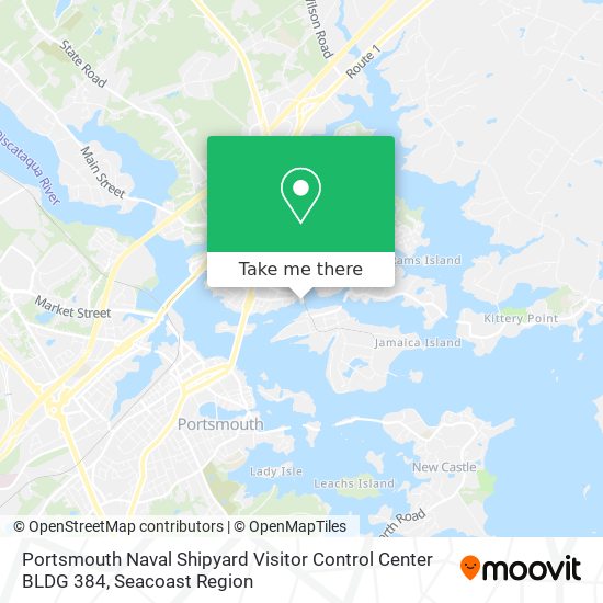 Mapa de Portsmouth Naval Shipyard Visitor Control Center BLDG 384