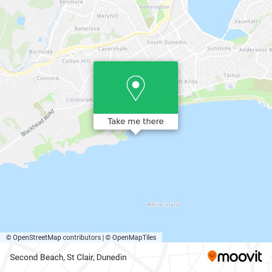 Second Beach, St Clair map