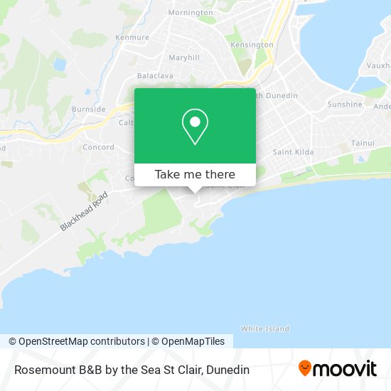 Rosemount B&B by the Sea St Clair map