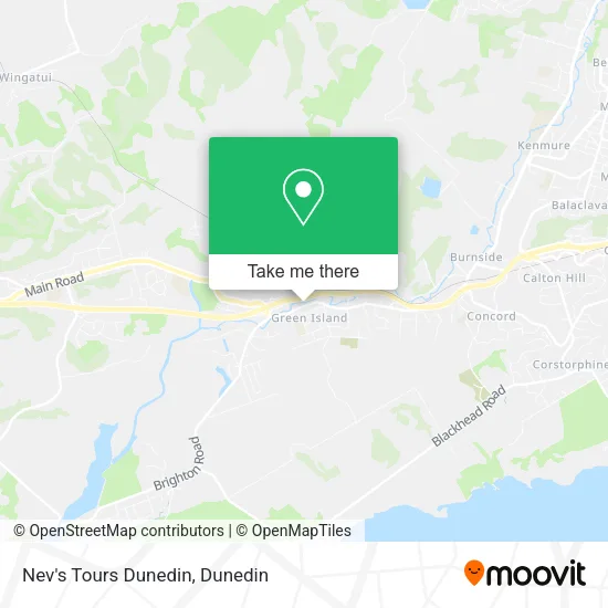 Nev's Tours Dunedin map