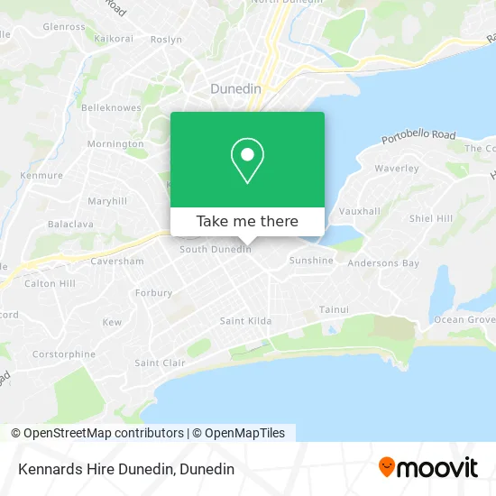 Kennards Hire Dunedin map