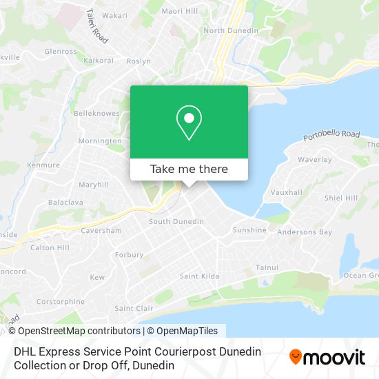 DHL Express Service Point Courierpost Dunedin Collection or Drop Off map