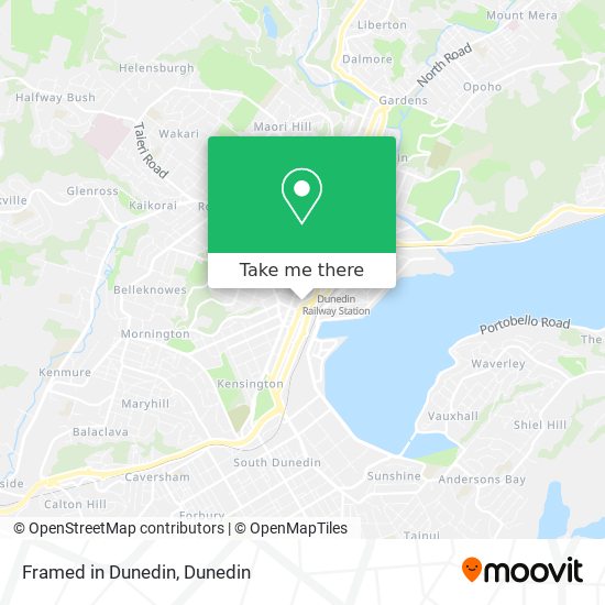 Framed in Dunedin map