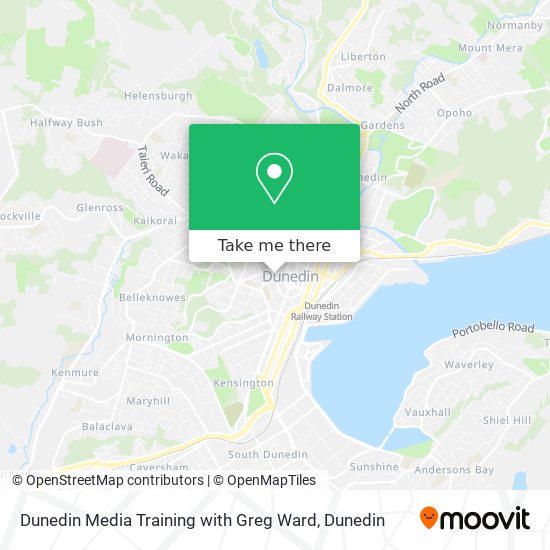 Dunedin Media Training with Greg Ward map