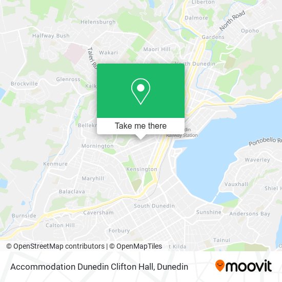 Accommodation Dunedin Clifton Hall map
