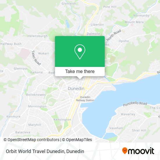 Orbit World Travel Dunedin map