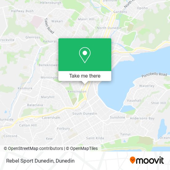 Rebel Sport Dunedin map