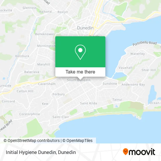 Initial Hygiene Dunedin map