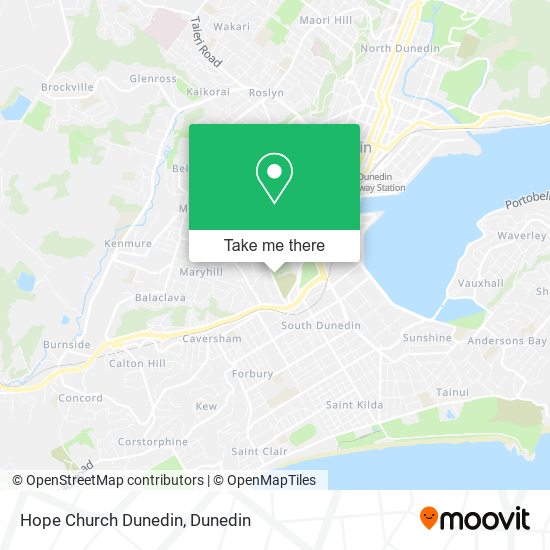Hope Church Dunedin map