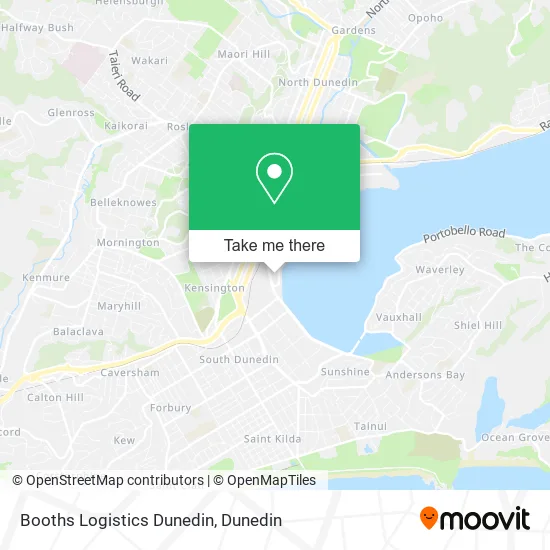 Booths Logistics Dunedin map