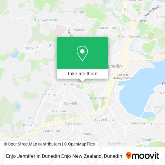 Enjo Jennifer in Dunedin Enjo New Zealand map