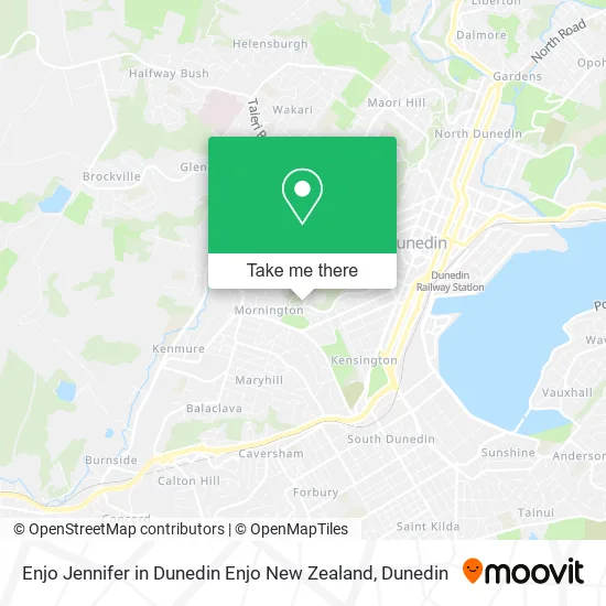 Enjo Jennifer in Dunedin Enjo New Zealand map