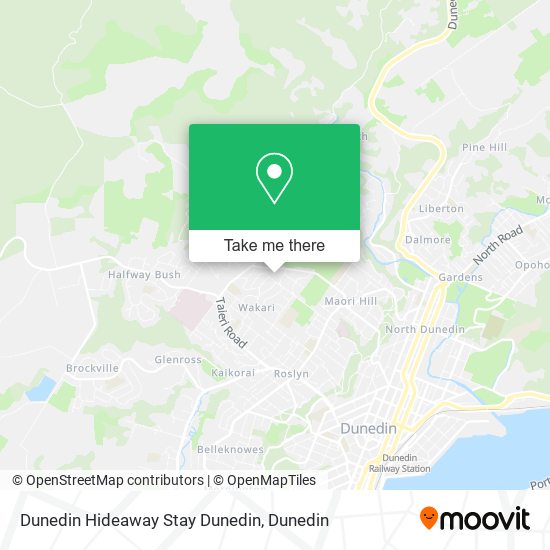 Dunedin Hideaway Stay Dunedin map