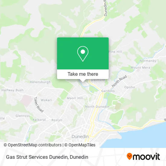 Gas Strut Services Dunedin map