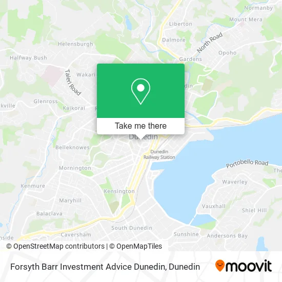Forsyth Barr Investment Advice Dunedin map