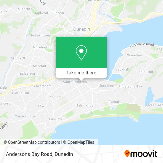 Andersons Bay Road map