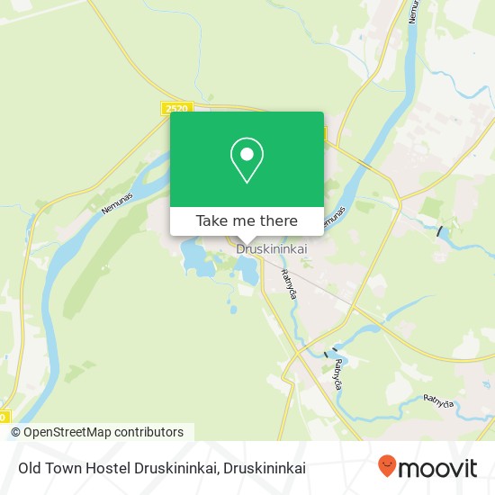 Old Town Hostel Druskininkai map