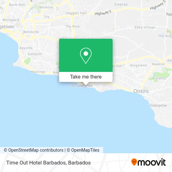 Time Out Hotel Barbados map