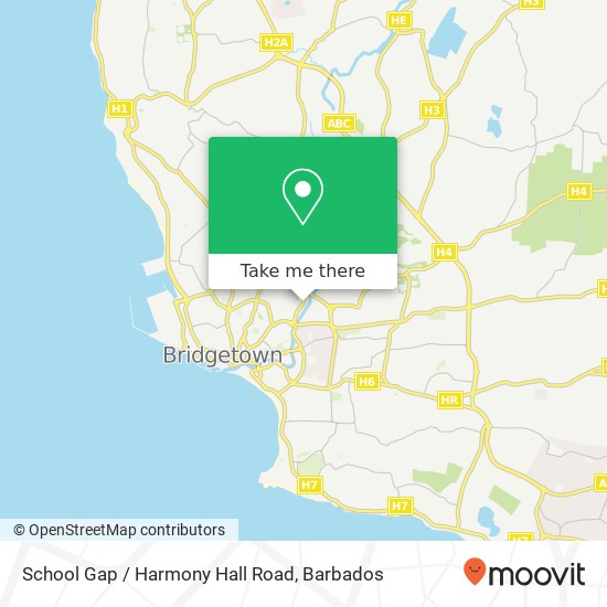 School Gap / Harmony Hall Road map