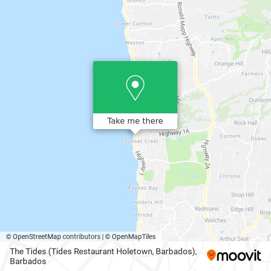 The Tides (Tides Restaurant Holetown, Barbados) map