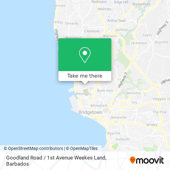 Goodland Road / 1st Avenue Weekes Land map