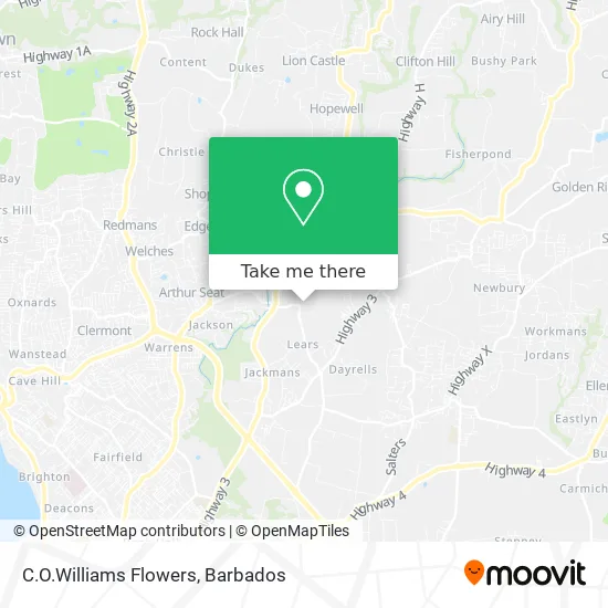 C.O.Williams Flowers map