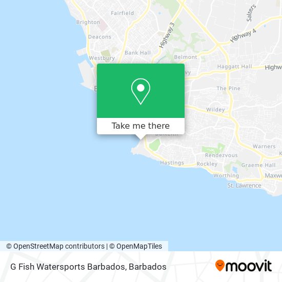 G Fish Watersports Barbados map