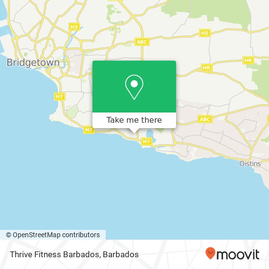 Thrive Fitness Barbados map