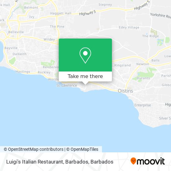 Luigi's Italian Restaurant, Barbados map