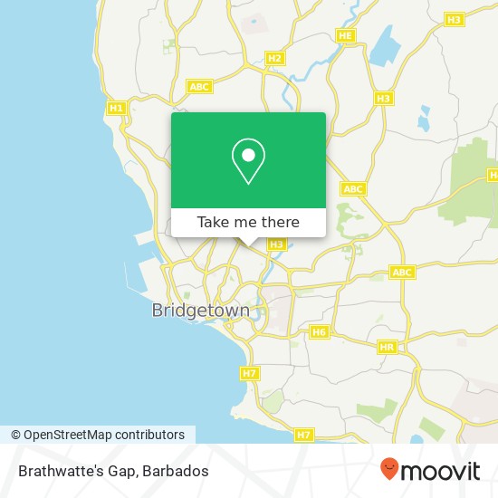 Brathwatte's Gap map