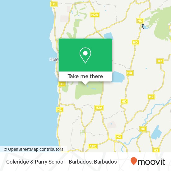 Coleridge & Parry School - Barbados map