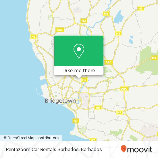 Rentazoom Car Rentals Barbados map