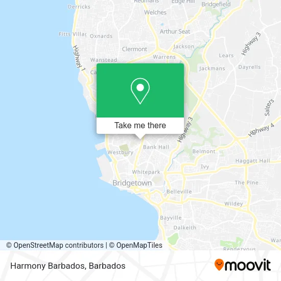 Harmony Barbados map