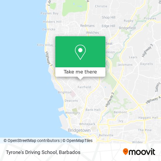 Tyrone's Driving School map