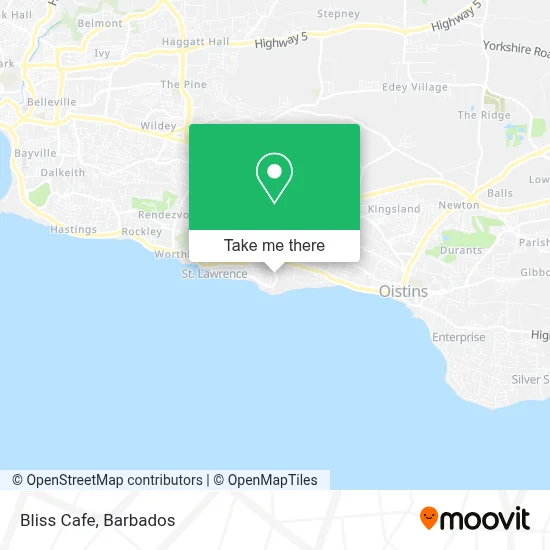 Bliss Cafe map